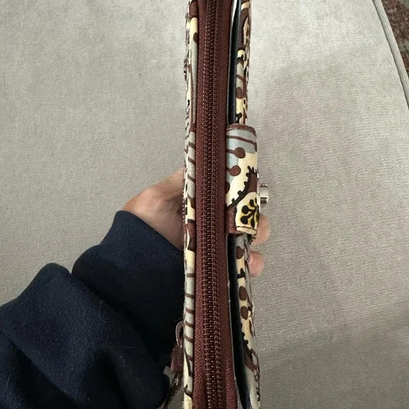 Vera Bradley Brown and Cream Paisley Wallet - Picture 9 of 10